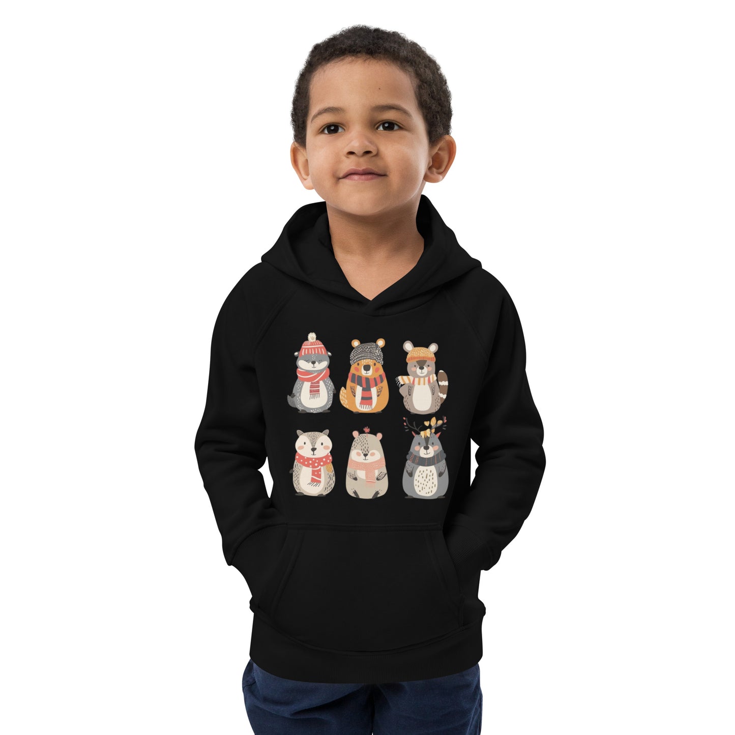 Sudadera infantil eco con adorables animales invernales