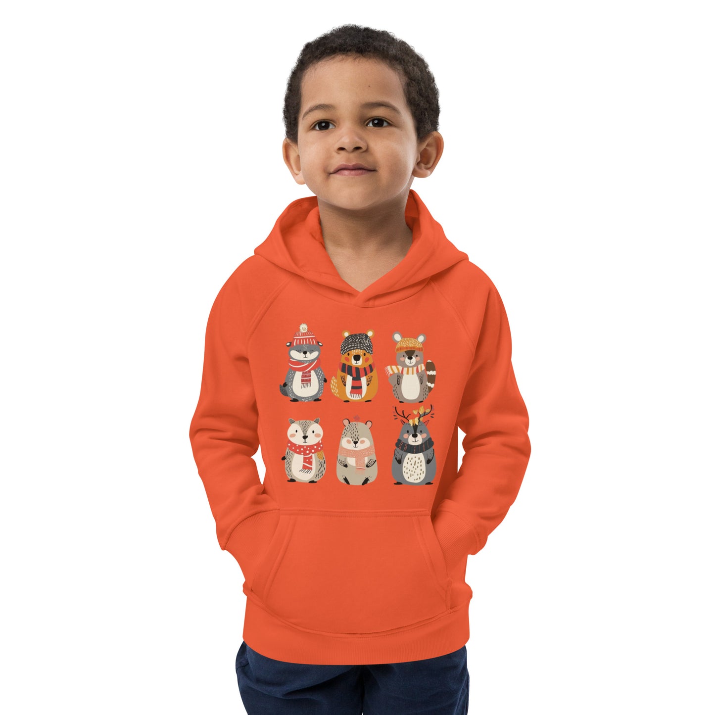 Sudadera infantil eco con adorables animales invernales
