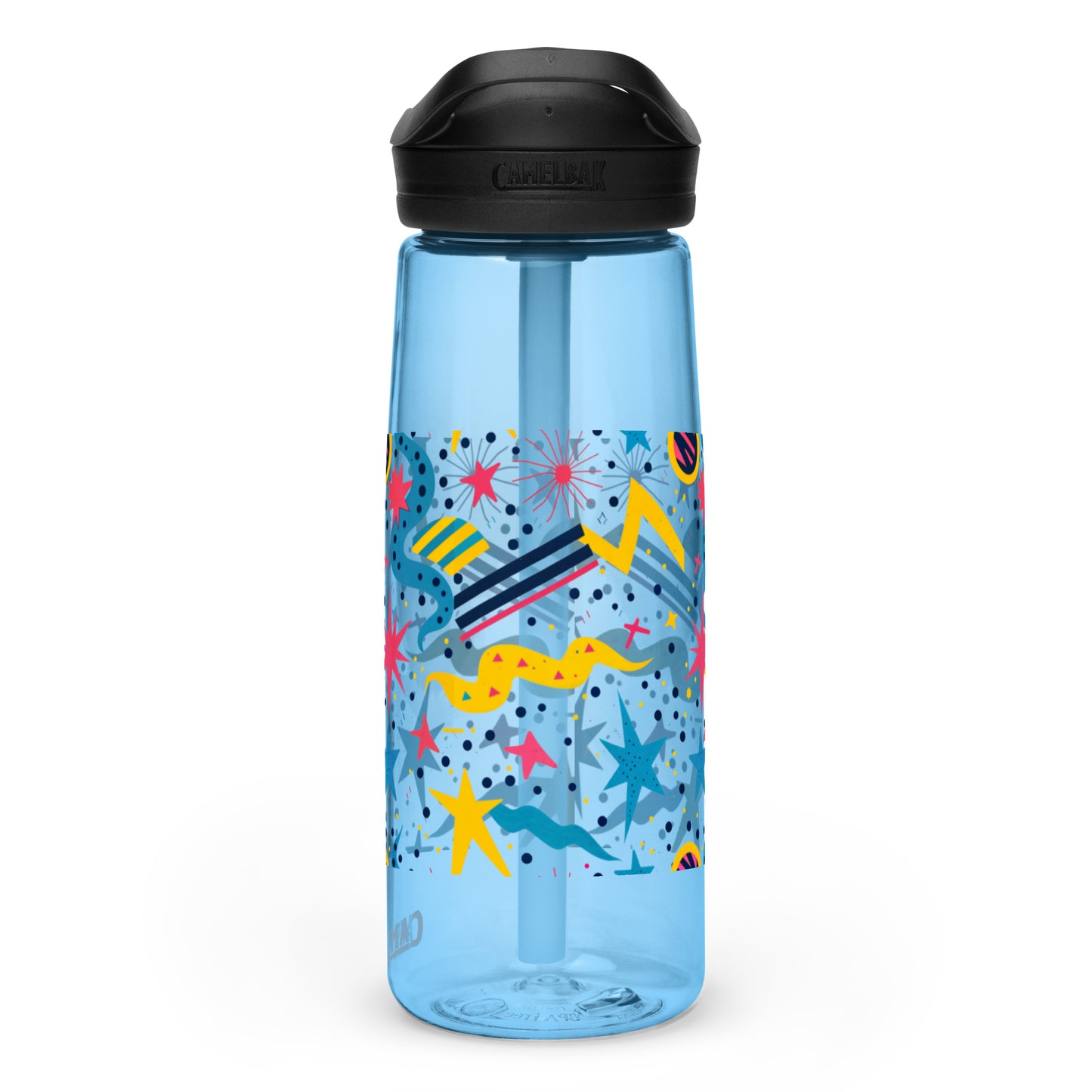 Botella de agua deportiva con Estampado de Estrellas y Formas Geométricas