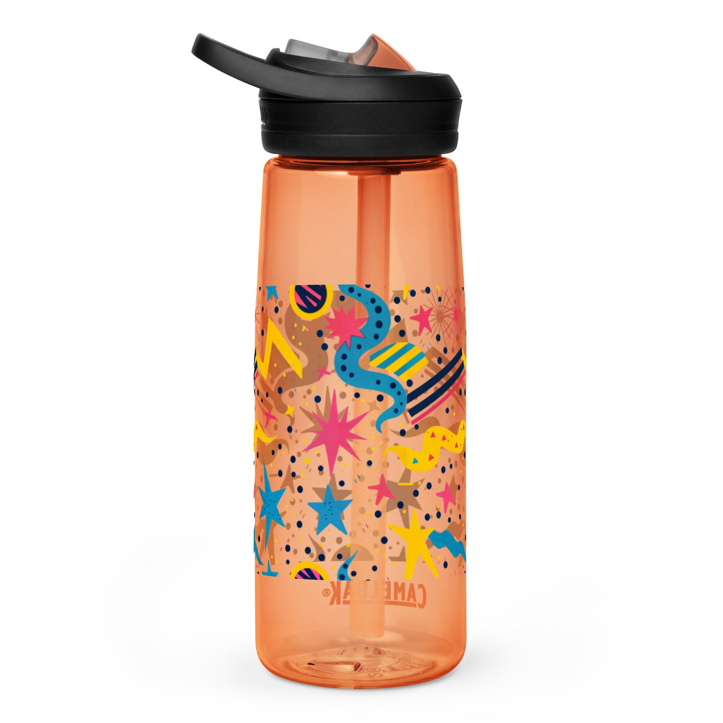 Botella de agua deportiva con Estampado de Estrellas y Formas Geométricas