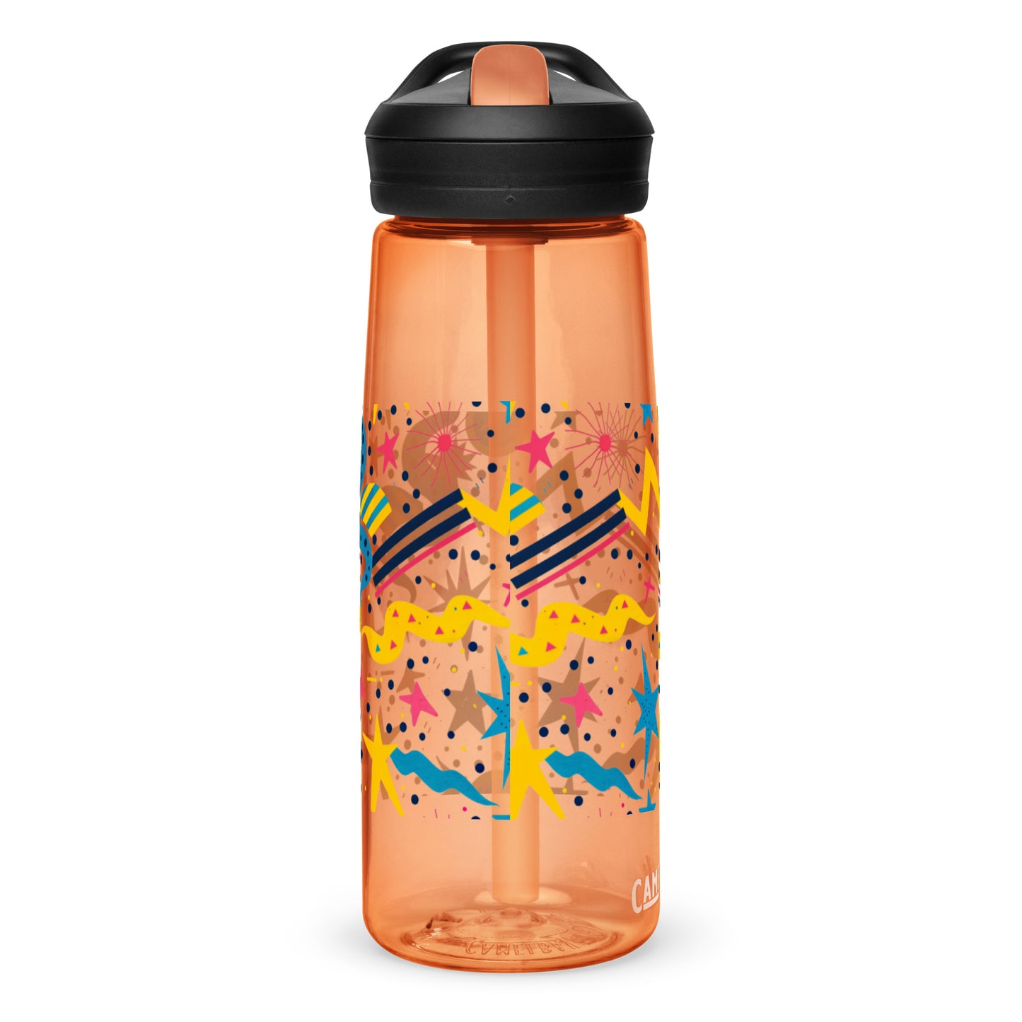 Botella de agua deportiva con Estampado de Estrellas y Formas Geométricas