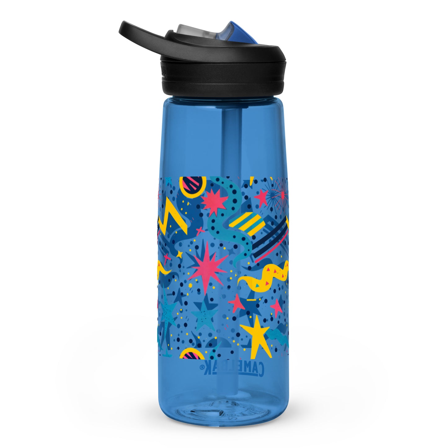 Botella de agua deportiva con Estampado de Estrellas y Formas Geométricas