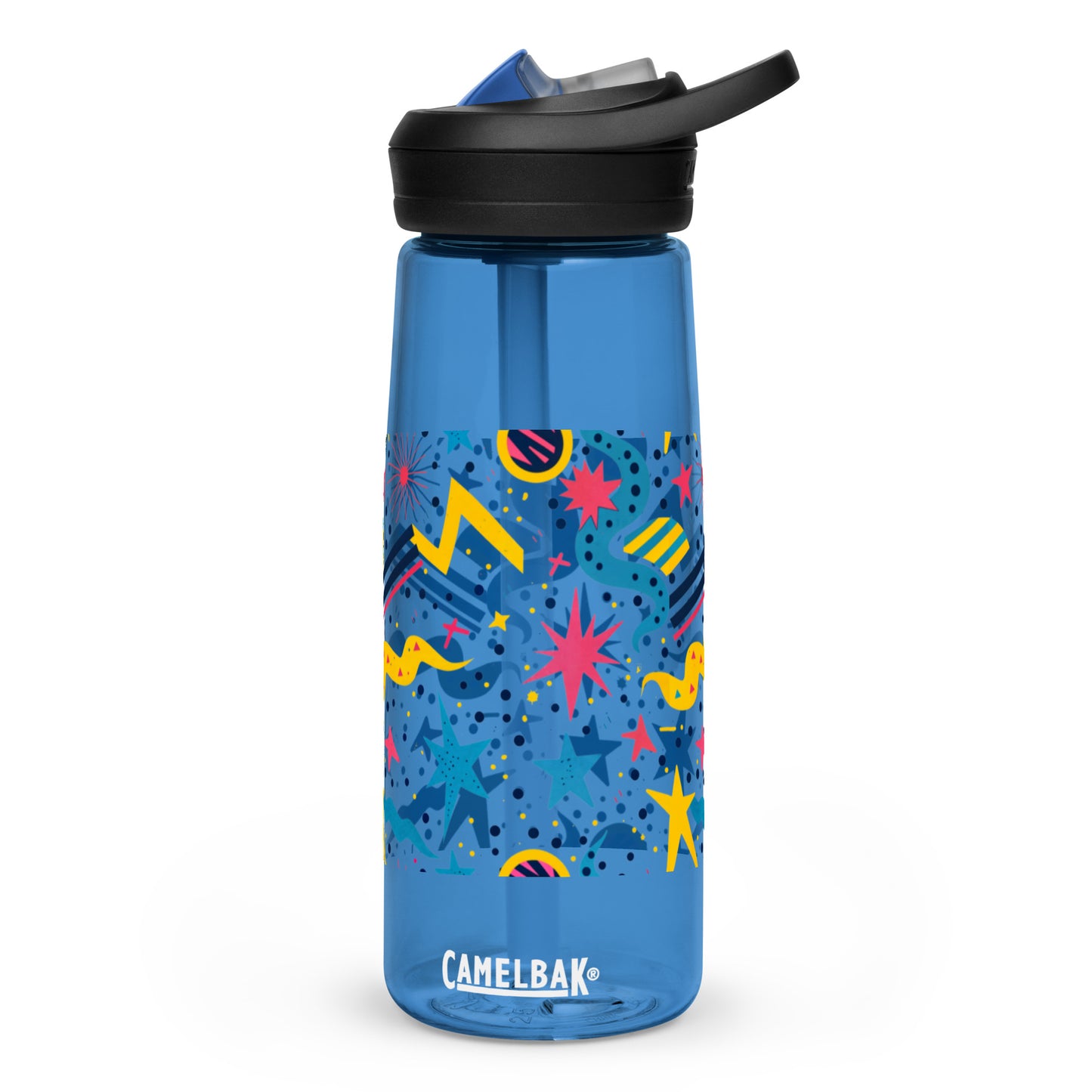 Botella de agua deportiva con Estampado de Estrellas y Formas Geométricas