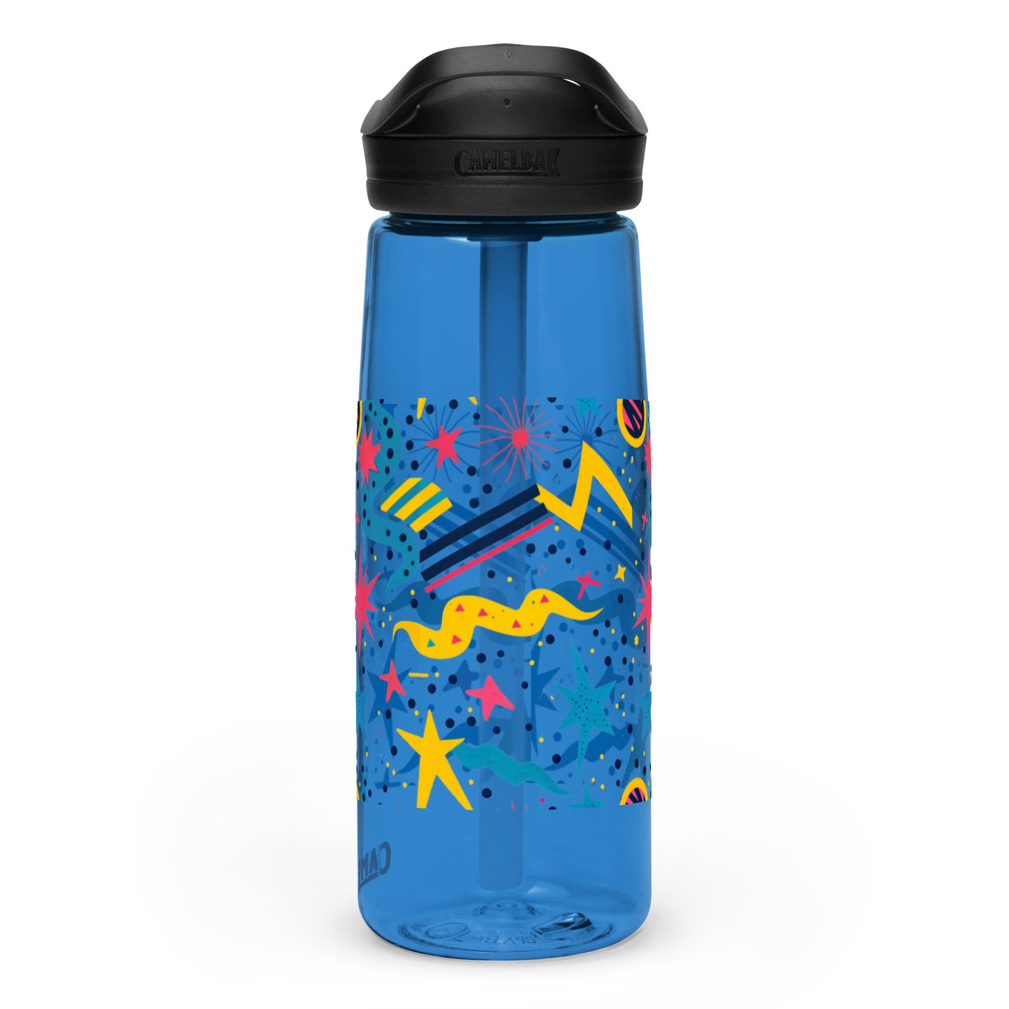 Botella de agua deportiva con Estampado de Estrellas y Formas Geométricas