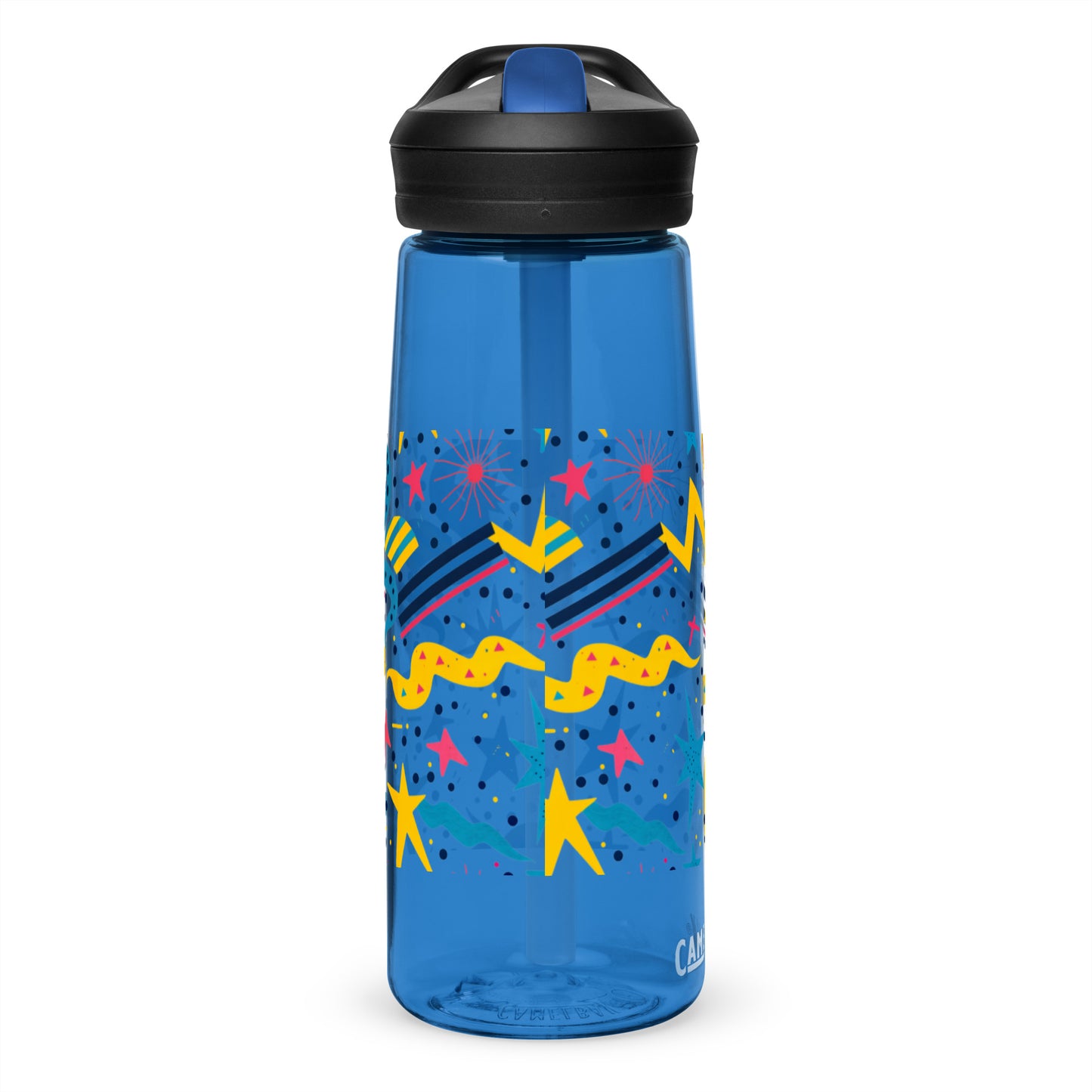 Botella de agua deportiva con Estampado de Estrellas y Formas Geométricas