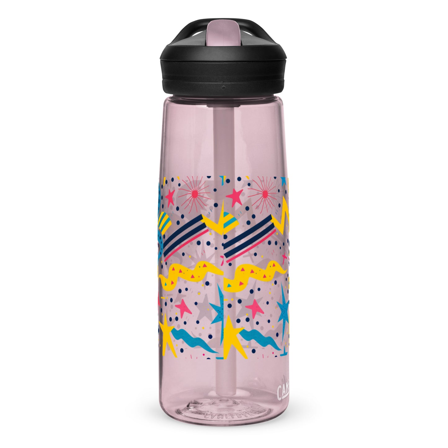 Botella de agua deportiva con Estampado de Estrellas y Formas Geométricas