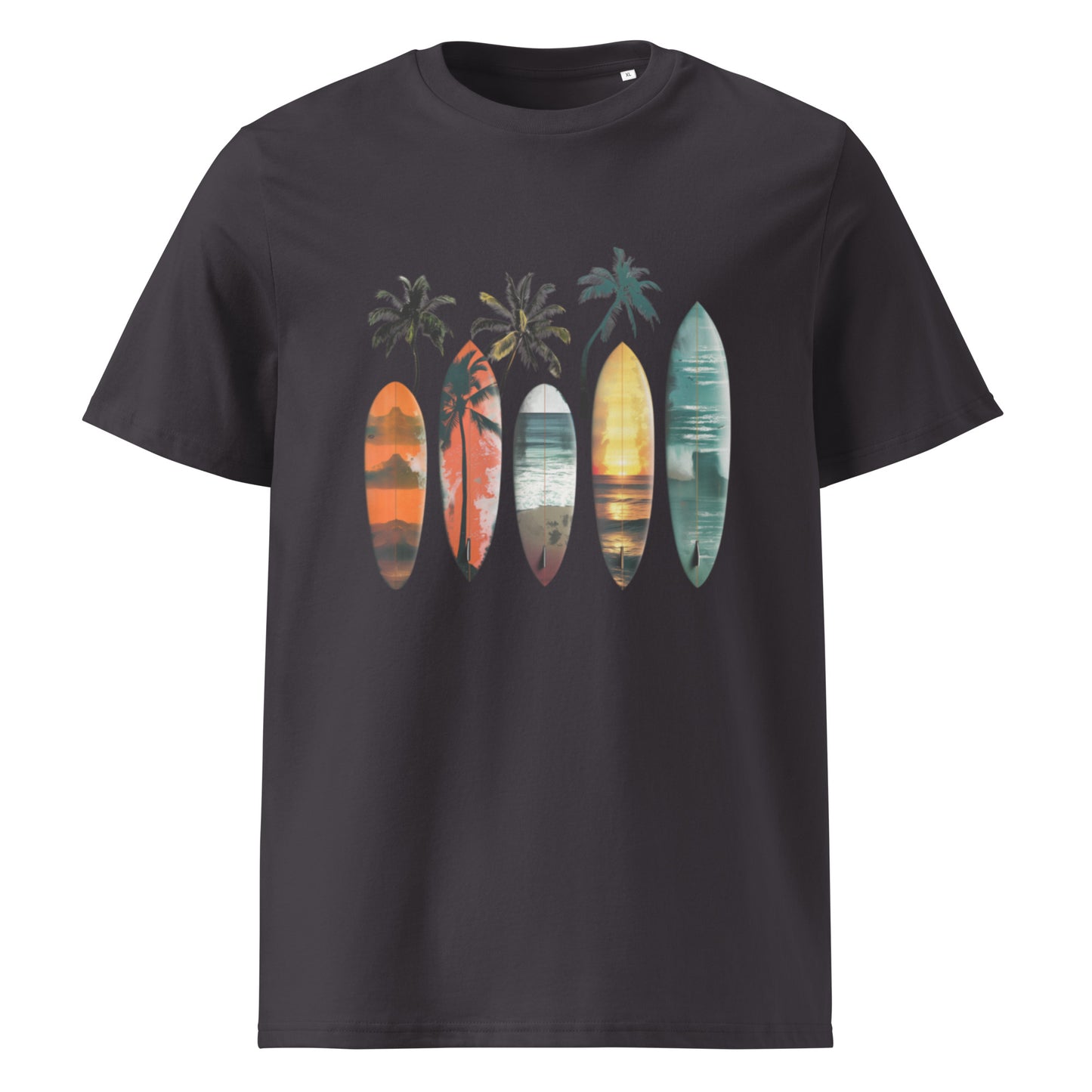Camiseta de algodón orgánico unisex con Estampado de Surf Tropical