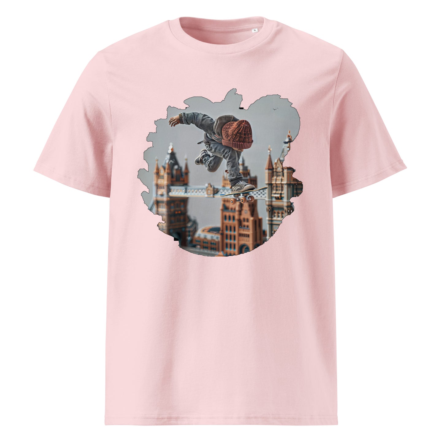 Camiseta de algodón orgánico unisex con Estampado de Skateboarding Urbano
