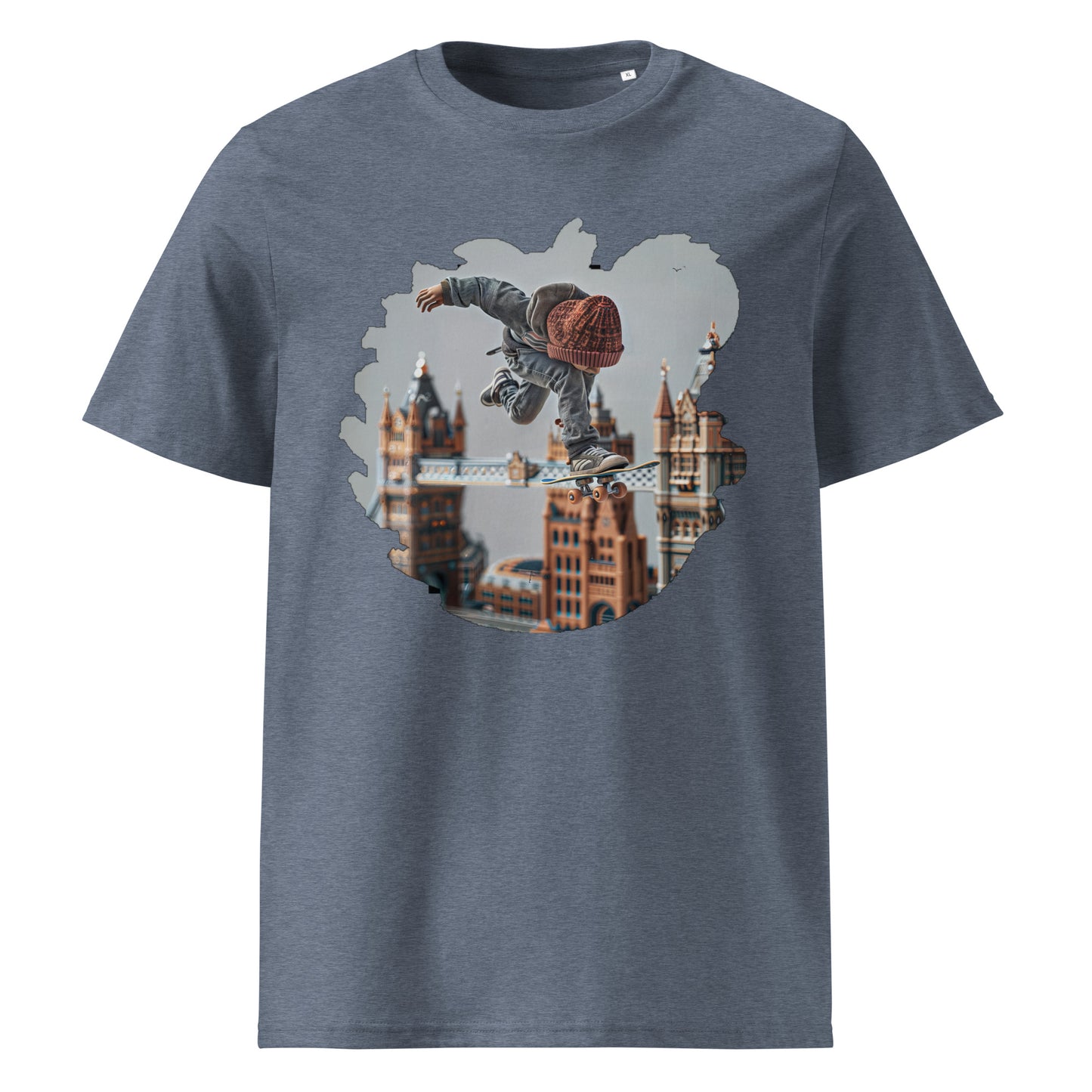 Camiseta de algodón orgánico unisex con Estampado de Skateboarding Urbano