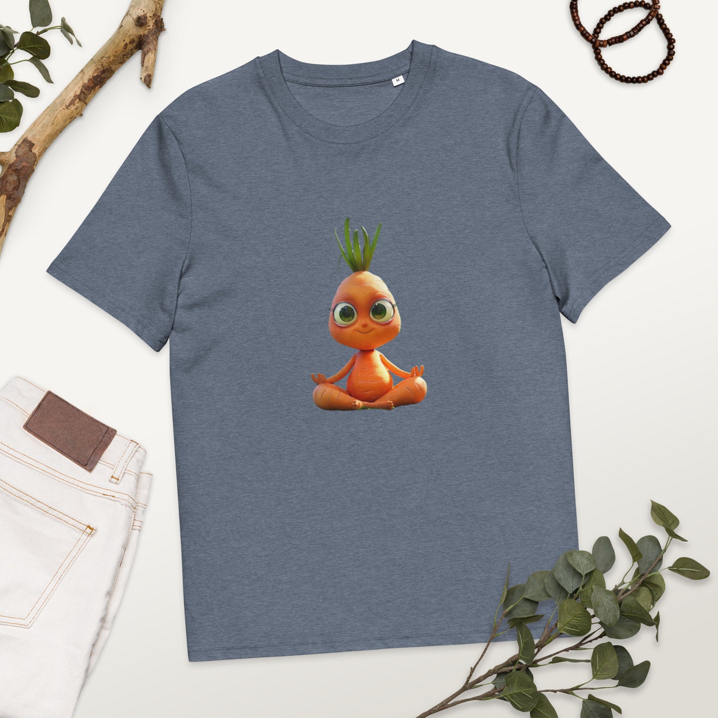 Camiseta de algodón orgánico unisex "Zanahoria Zen"