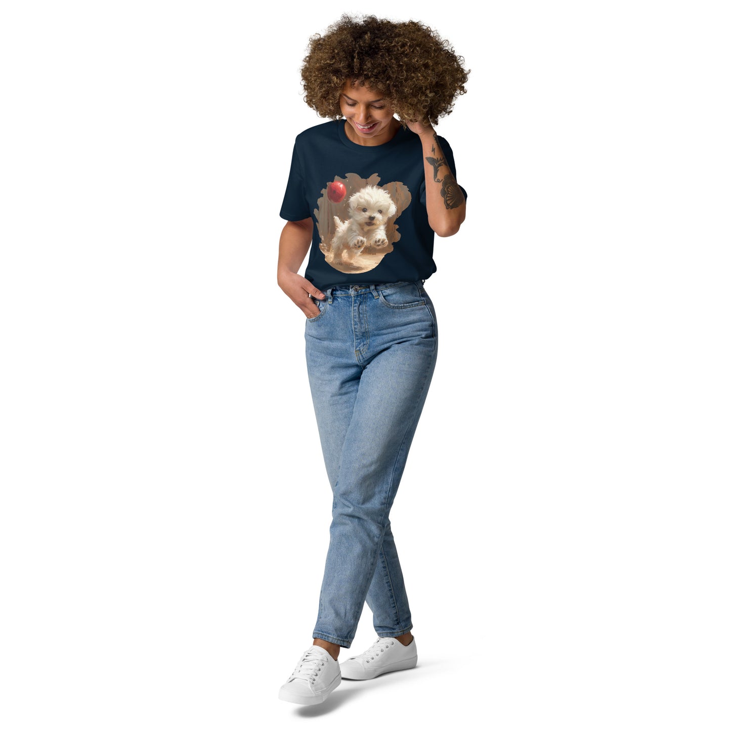 Camiseta Mujer de Algodón Orgánico "Cachorro Juguetón"