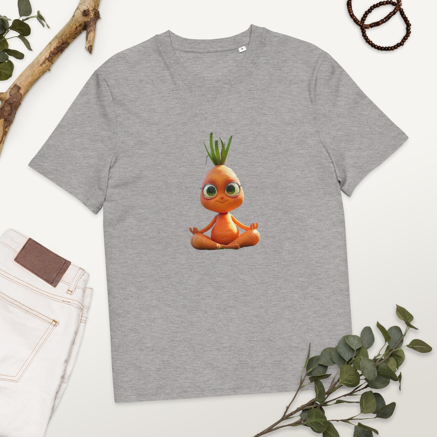 Camiseta de algodón orgánico unisex "Zanahoria Zen"