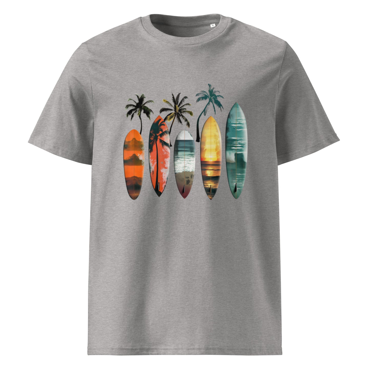 Camiseta de algodón orgánico unisex con Estampado de Surf Tropical