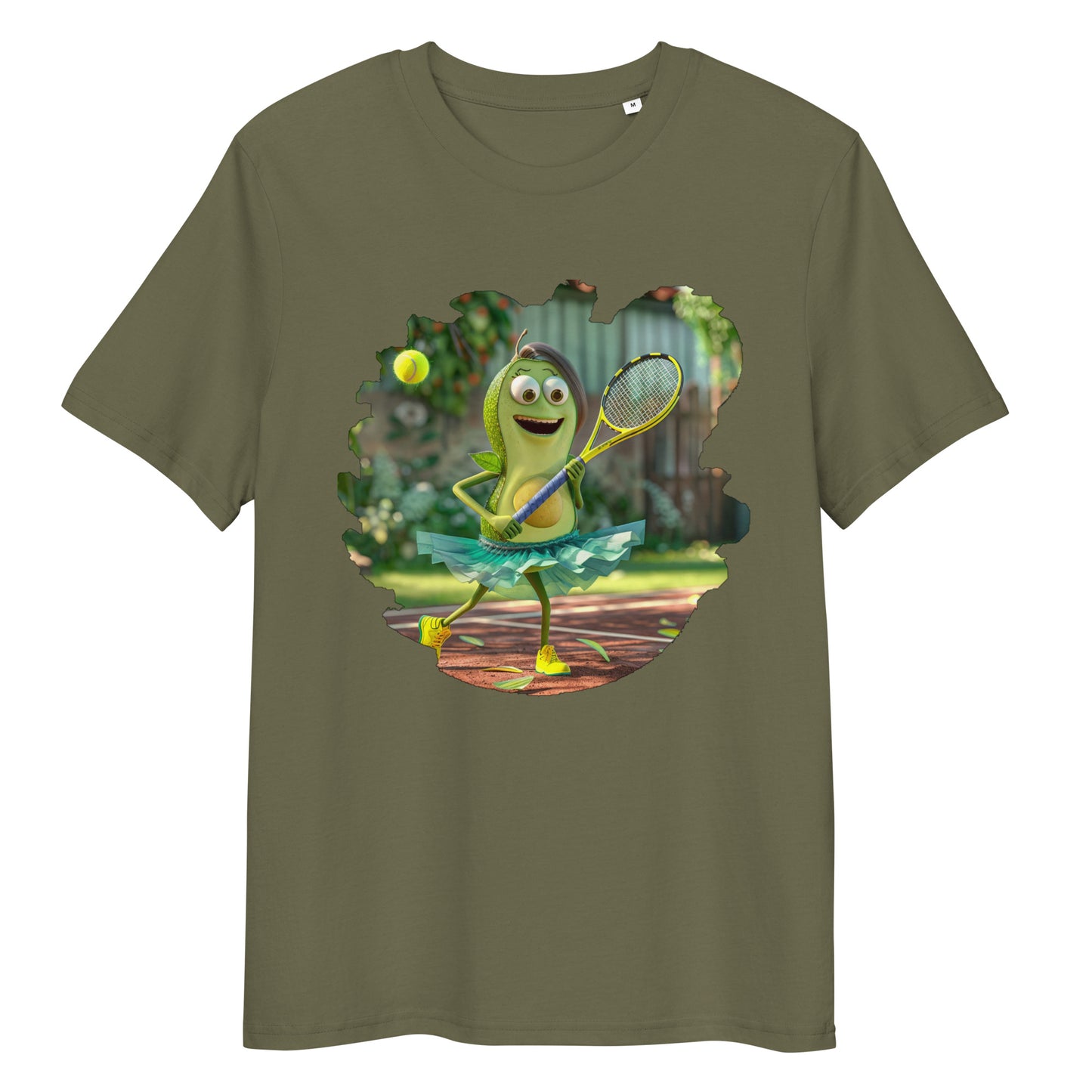 Camiseta Unisex de algodón orgánico para Adulto "Aguacate Tenista"