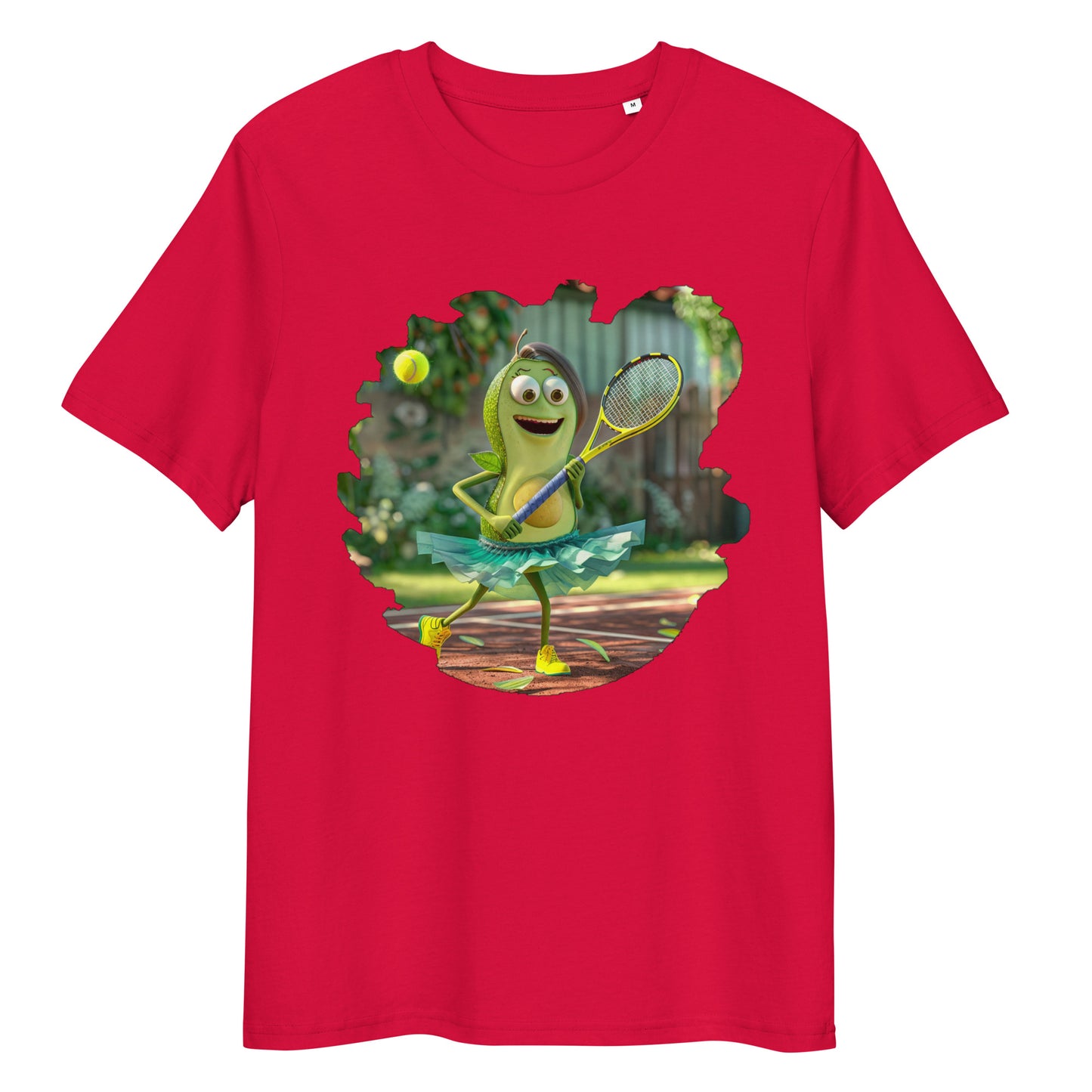 Camiseta Unisex de algodón orgánico para Adulto "Aguacate Tenista"