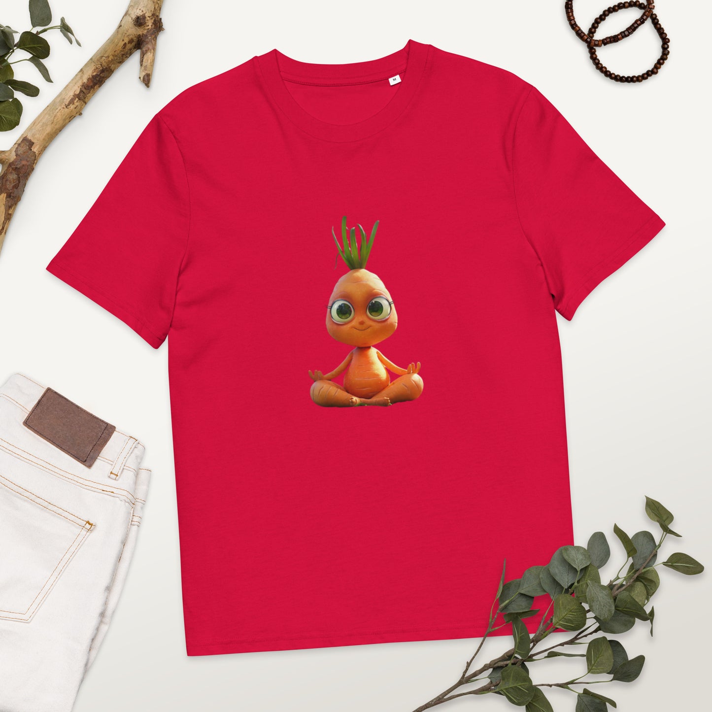 Camiseta de algodón orgánico unisex "Zanahoria Zen"
