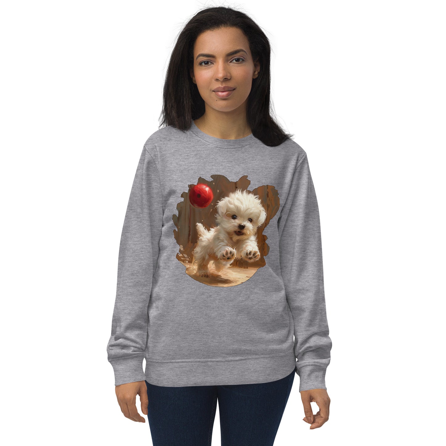 Sudadera Orgánica Adulto Unisex "Cachorro Juguetón"