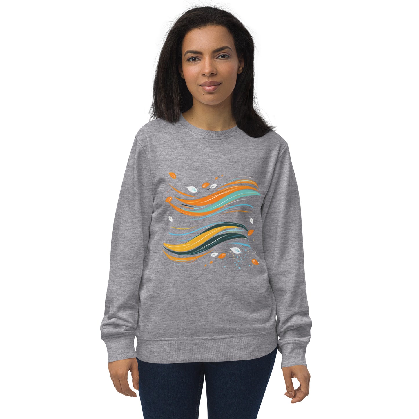 Sudadera ecológica con diseño fluido y abstracto