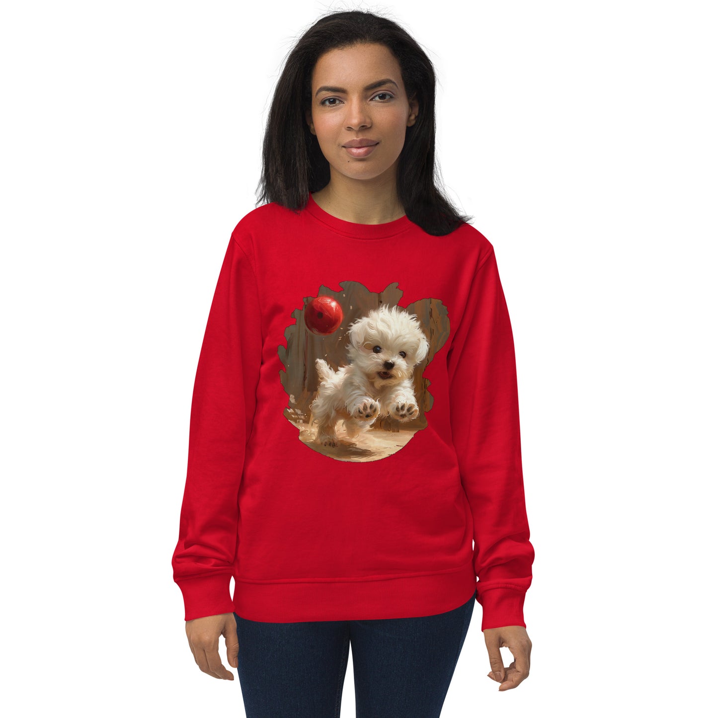 Sudadera Orgánica Adulto Unisex "Cachorro Juguetón"