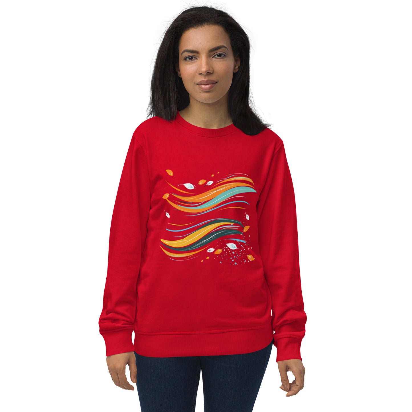 Sudadera ecológica con diseño fluido y abstracto