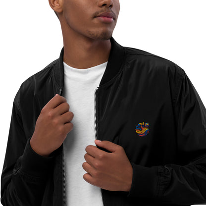 Chaqueta bomber reciclada premium: estilo moderno y sostenibilidad en uno.