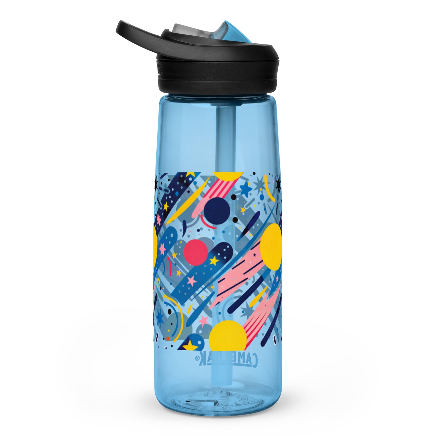 Botella de agua deportiva con Estampado de Cometas y Formas Cósmicas
