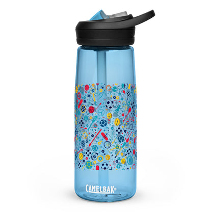 Botella de agua deportiva con Estampado de Deportes Coloridos