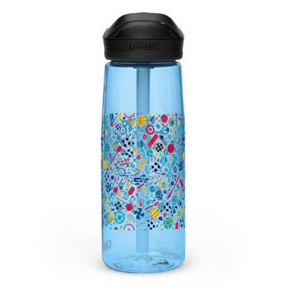 Botella de agua deportiva con Estampado de Deportes Coloridos