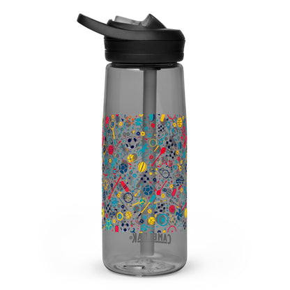 Botella de agua deportiva con Estampado de Deportes Coloridos