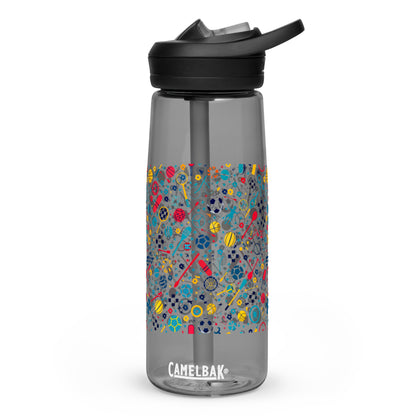 Botella de agua deportiva con Estampado de Deportes Coloridos