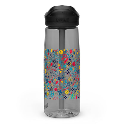 Botella de agua deportiva con Estampado de Deportes Coloridos