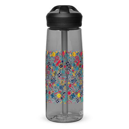 Botella de agua deportiva con Estampado de Deportes Coloridos