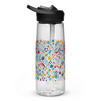 Botella de agua deportiva con Estampado de Deportes Coloridos