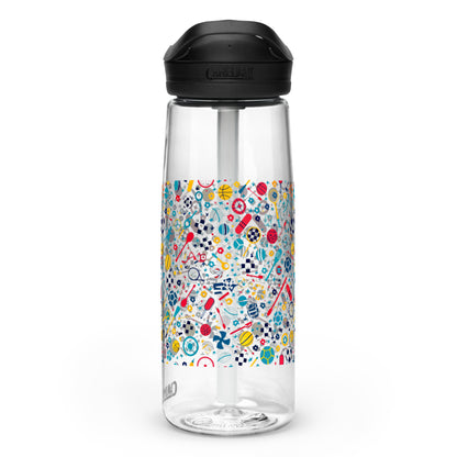 Botella de agua deportiva con Estampado de Deportes Coloridos