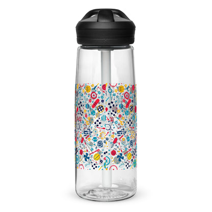 Botella de agua deportiva con Estampado de Deportes Coloridos