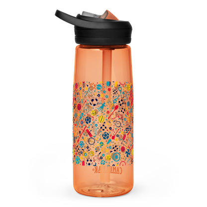 Botella de agua deportiva con Estampado de Deportes Coloridos