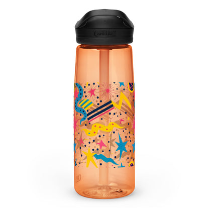 Botella de agua deportiva con Estampado de Estrellas y Formas Geométricas