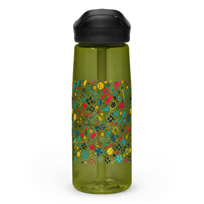 Botella de agua deportiva con Estampado de Deportes Coloridos