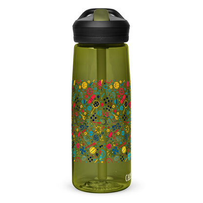 Botella de agua deportiva con Estampado de Deportes Coloridos