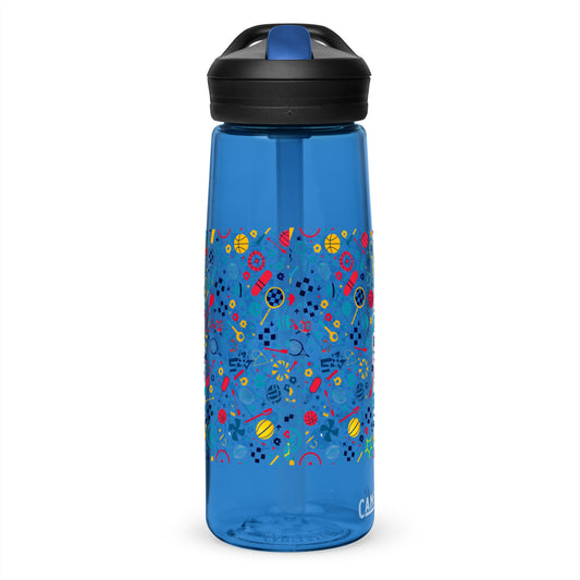 Botella de agua deportiva con Estampado de Deportes Coloridos