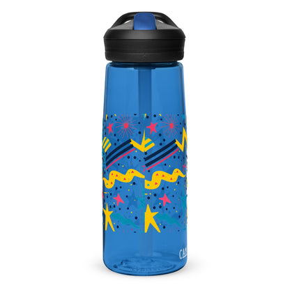 Botella de agua deportiva con Estampado de Estrellas y Formas Geométricas
