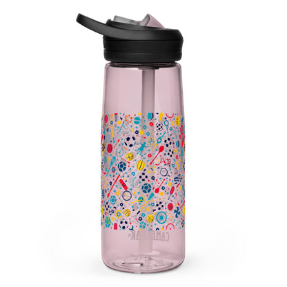 Botella de agua deportiva con Estampado de Deportes Coloridos