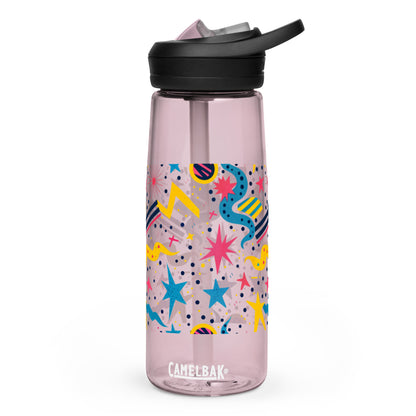 Botella de agua deportiva con Estampado de Estrellas y Formas Geométricas