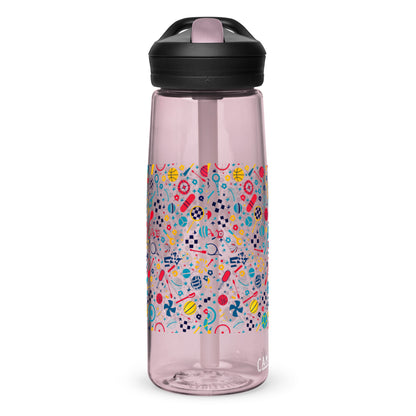 Botella de agua deportiva con Estampado de Deportes Coloridos
