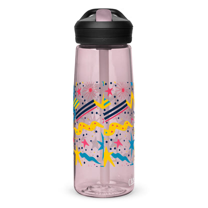 Botella de agua deportiva con Estampado de Estrellas y Formas Geométricas