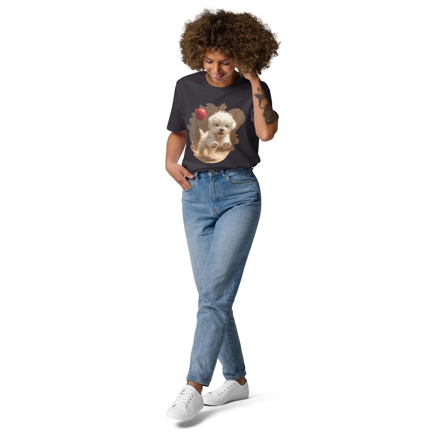 Camiseta Mujer de Algodón Orgánico "Cachorro Juguetón"