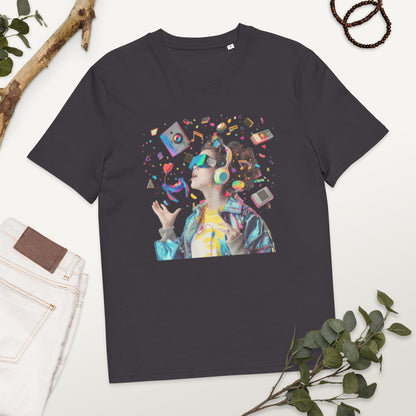 Camiseta de algodón orgánico unisex con Estampado de Realidad Virtual y Juegos