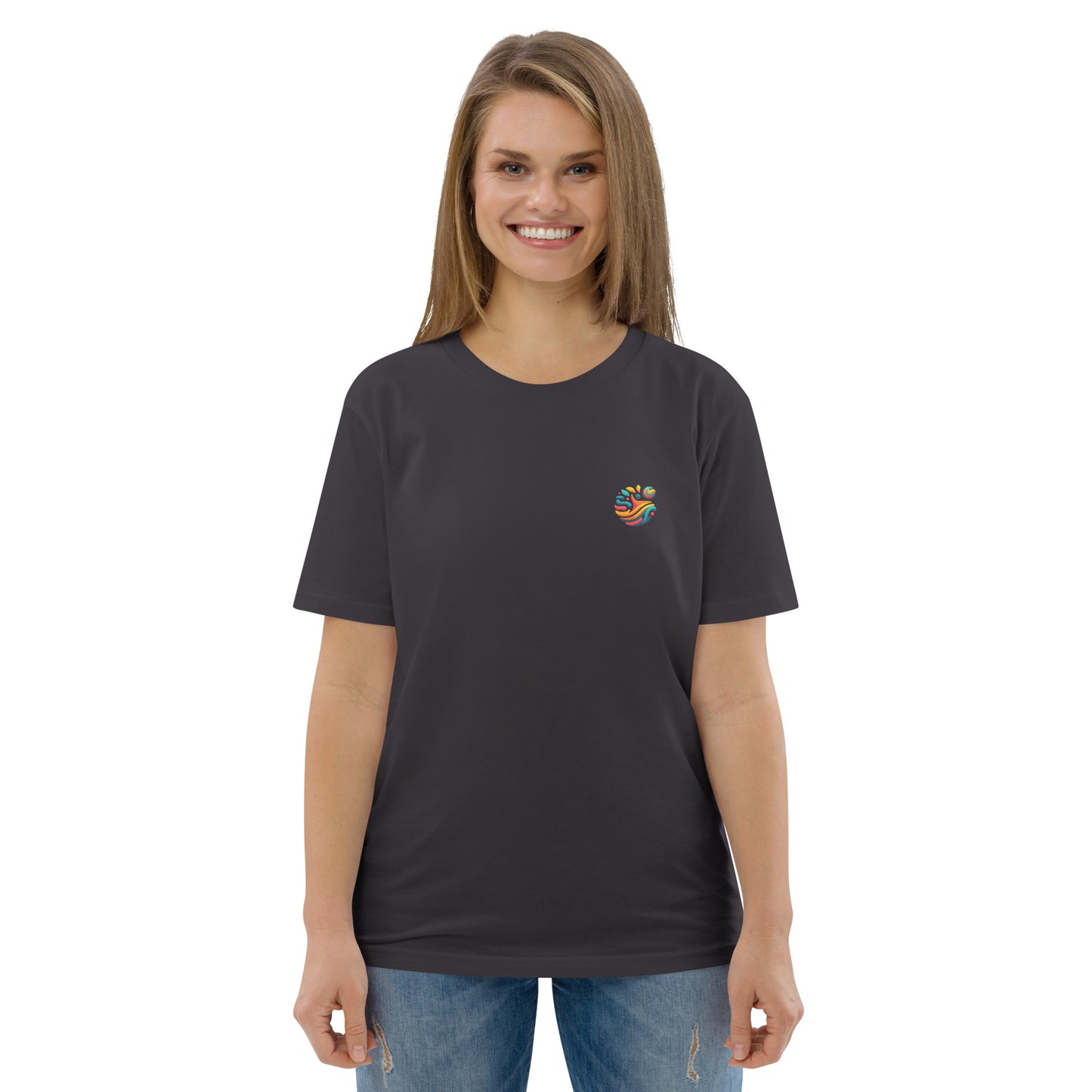 Camiseta orgánica "Tortuga Sabia" con mensaje inspirador.