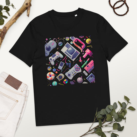 Camiseta de algodón orgánico unisex con Estampado Retro de Videojuegos
