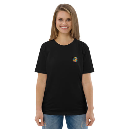 Camiseta orgánica "Tortuga Sabia" con mensaje inspirador.